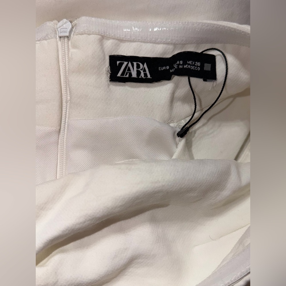 ZARA White Midi Dress Gold Chain Women Size S NWOT - Picture 7 of 7